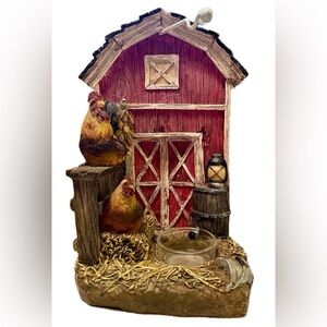 Rustic Barn Scene Votive/Tealight Candle Holder – Chickens, Hay, Farmhouse